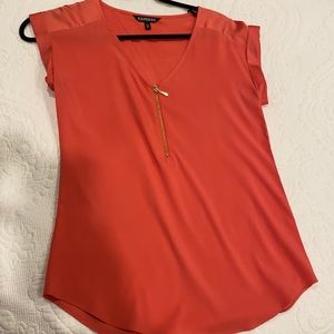 Half zipper coral shirt